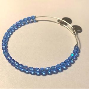 Alex and Ani Blue Beaded Bracelet in Rafaelian Silver
